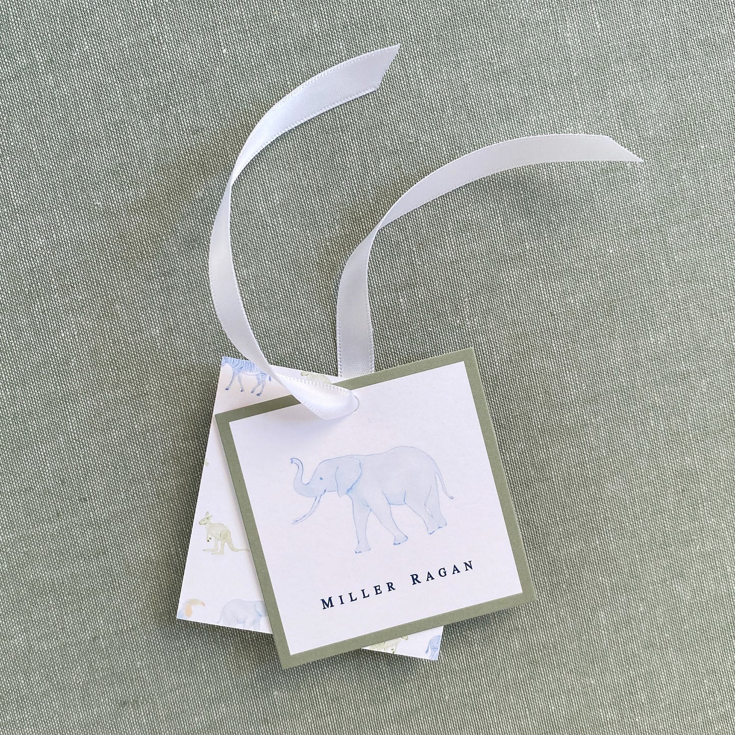 Storybook Elephant Square Gift Tags
